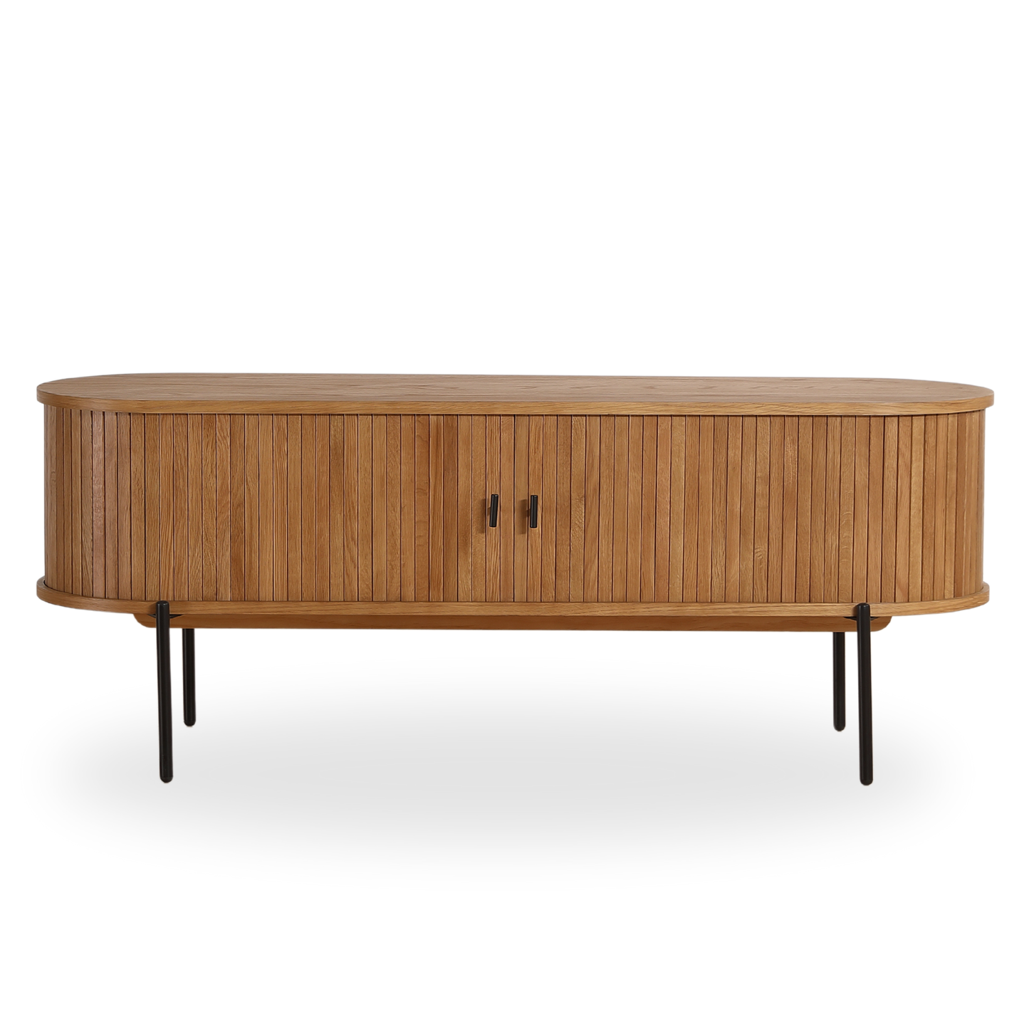 Florence - Meuble TV en chêne avec lamelles 138 x 40 x 55 cm