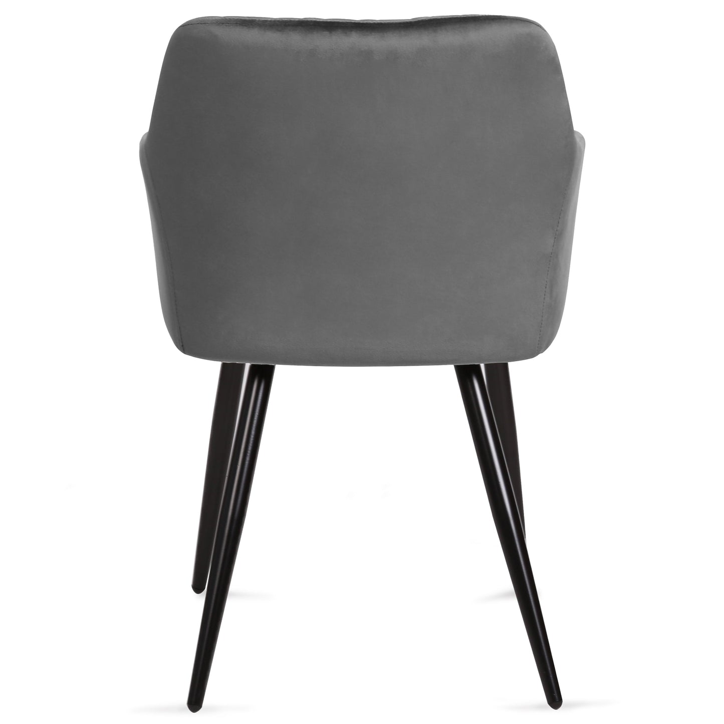 Carlo - Chaise de salle à manger en velours gris avec accoudoirs