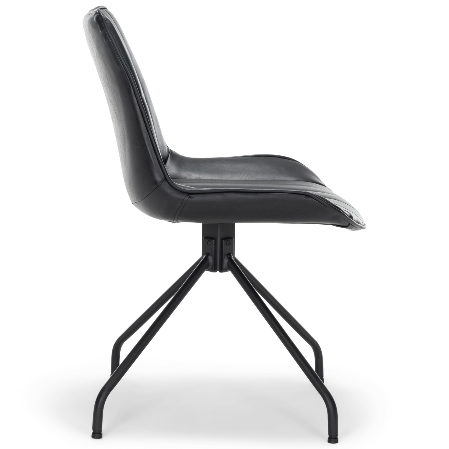 Lola - Chaise de salle à manger en cuir artificiel noir avec fonction pivotante à 360 degrés