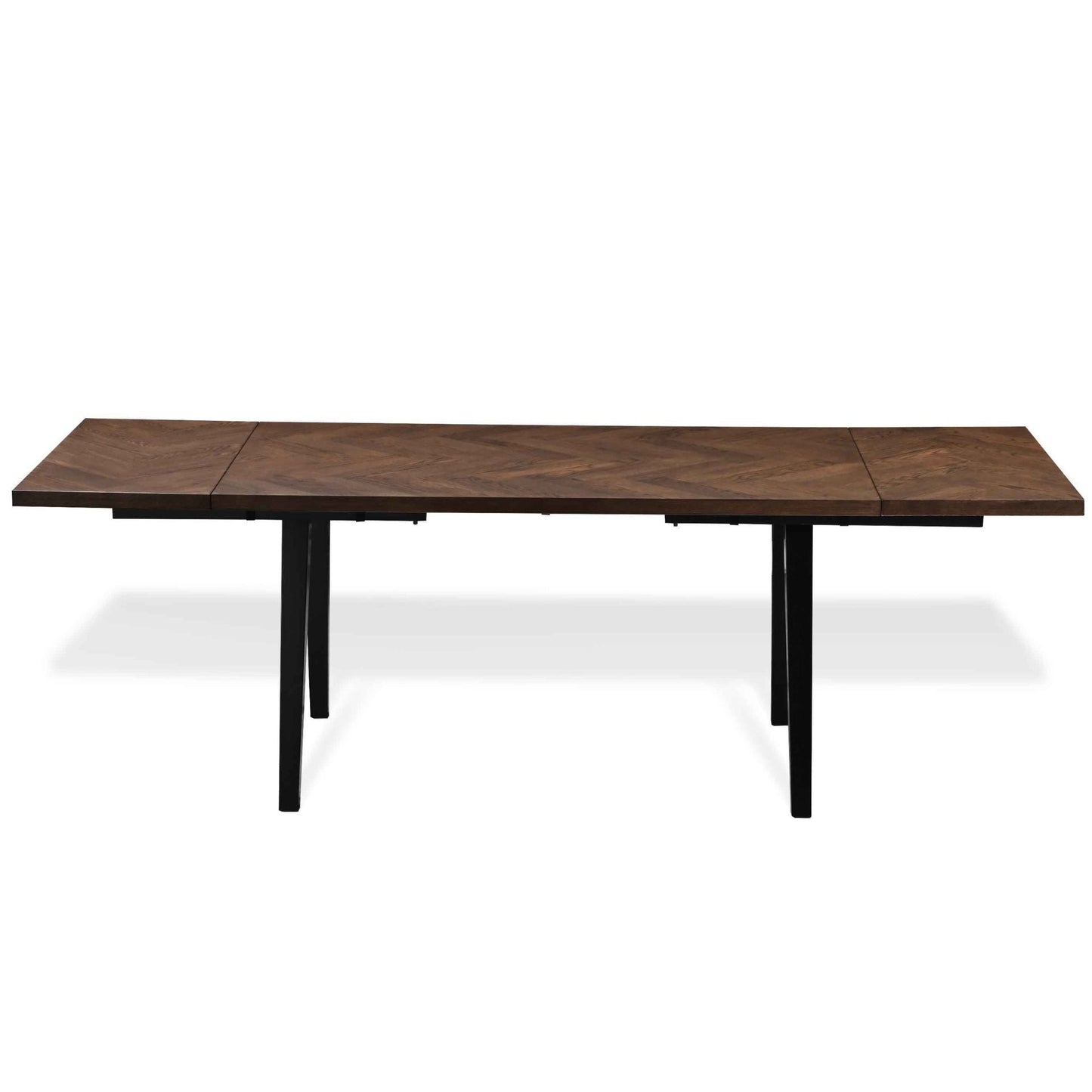 Madelina - Table 150/240 x 90 cm en placage de chêne fumé (prête pour rallonges)