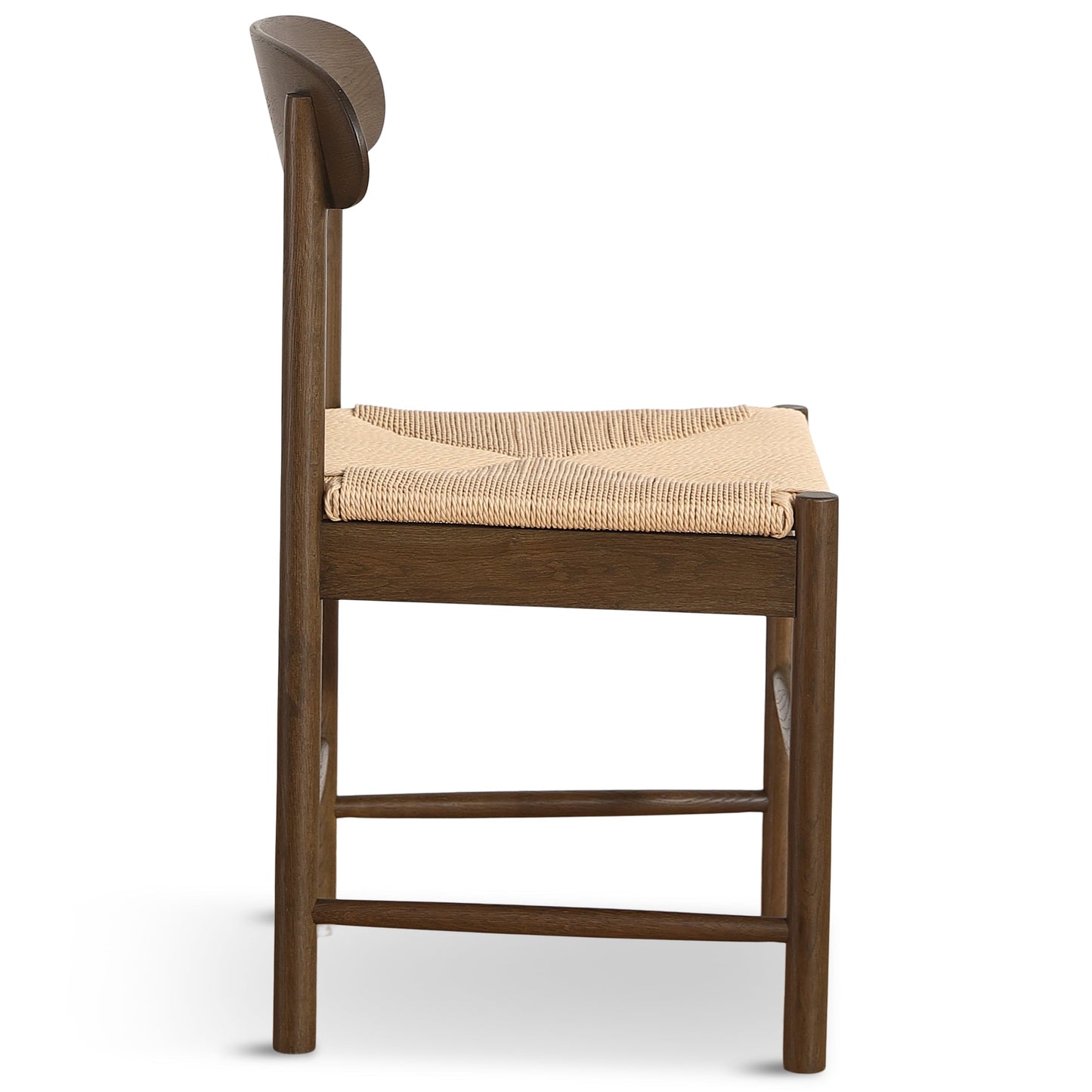 Madison - Chaise en bois en chêne fumé avec assise tressée