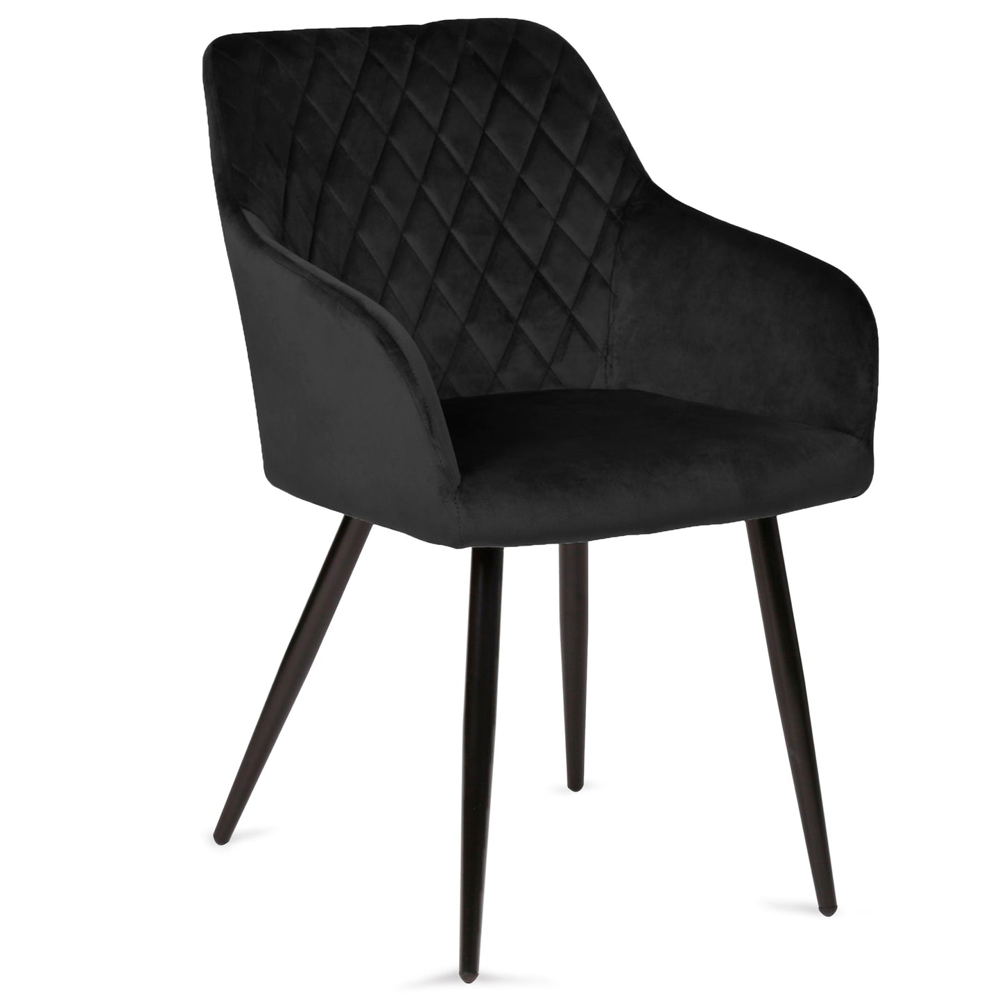 Carlo - Chaise de salle à manger en velours noir