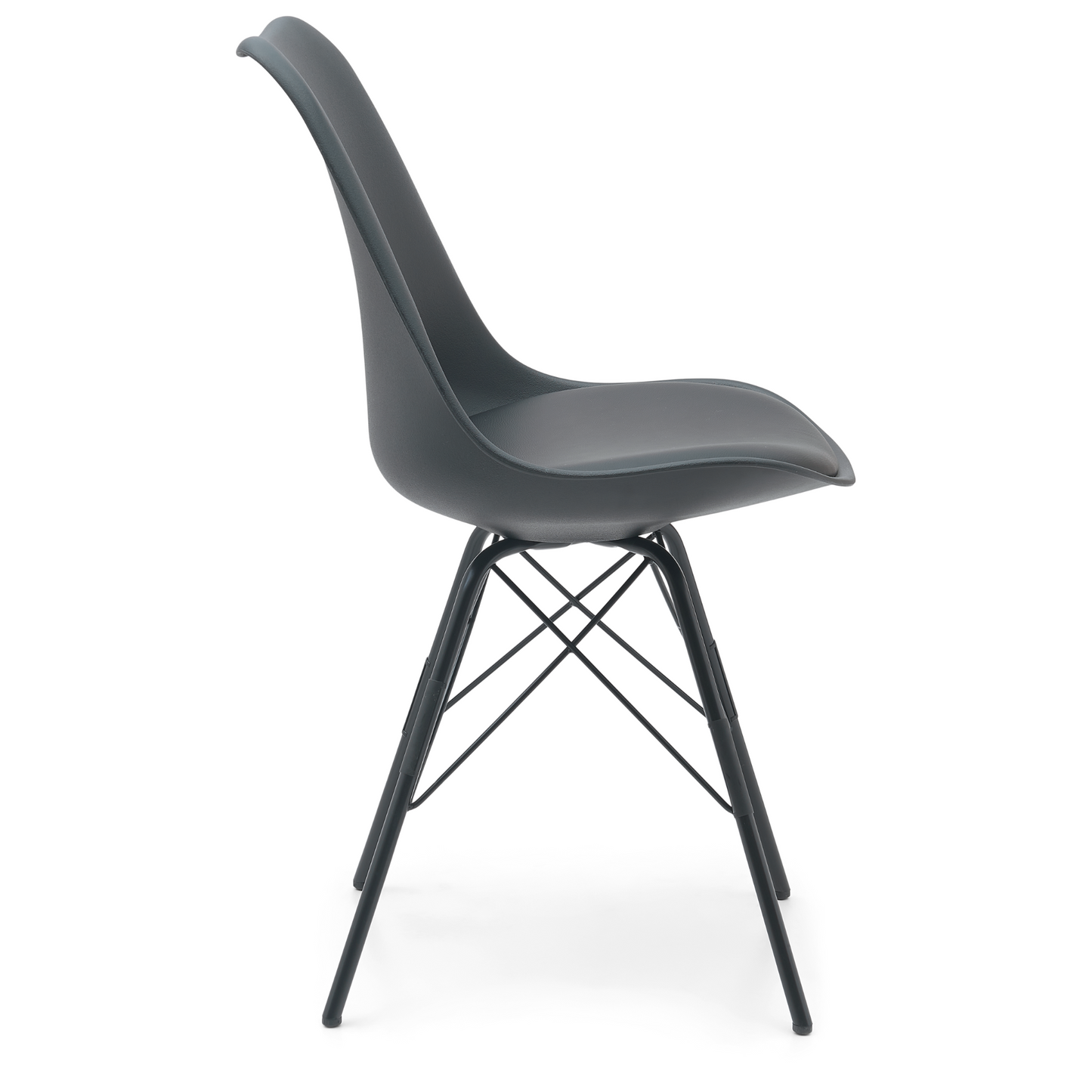 Hannah - Chaise de salle à manger noire avec pieds noirs