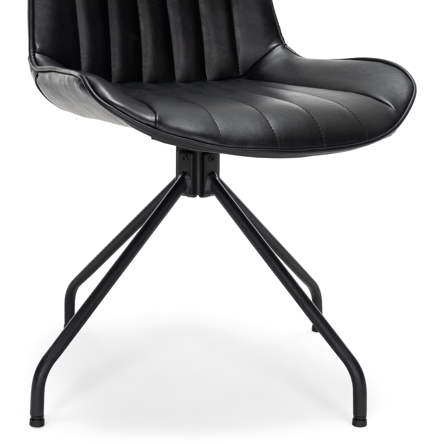 Lola - Chaise de salle à manger en cuir artificiel noir avec fonction pivotante à 360 degrés