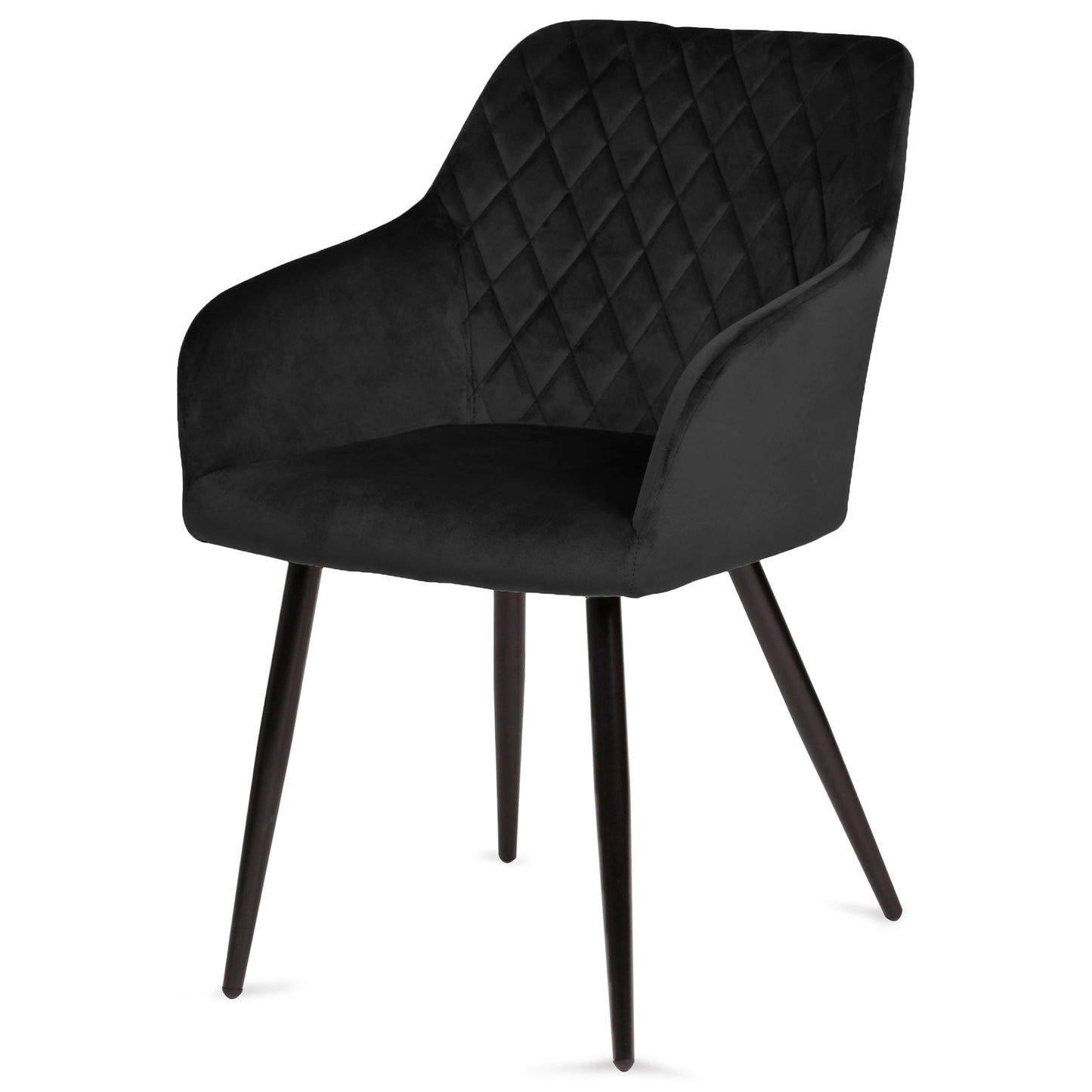 Carlo - Chaise de salle à manger en velours noir