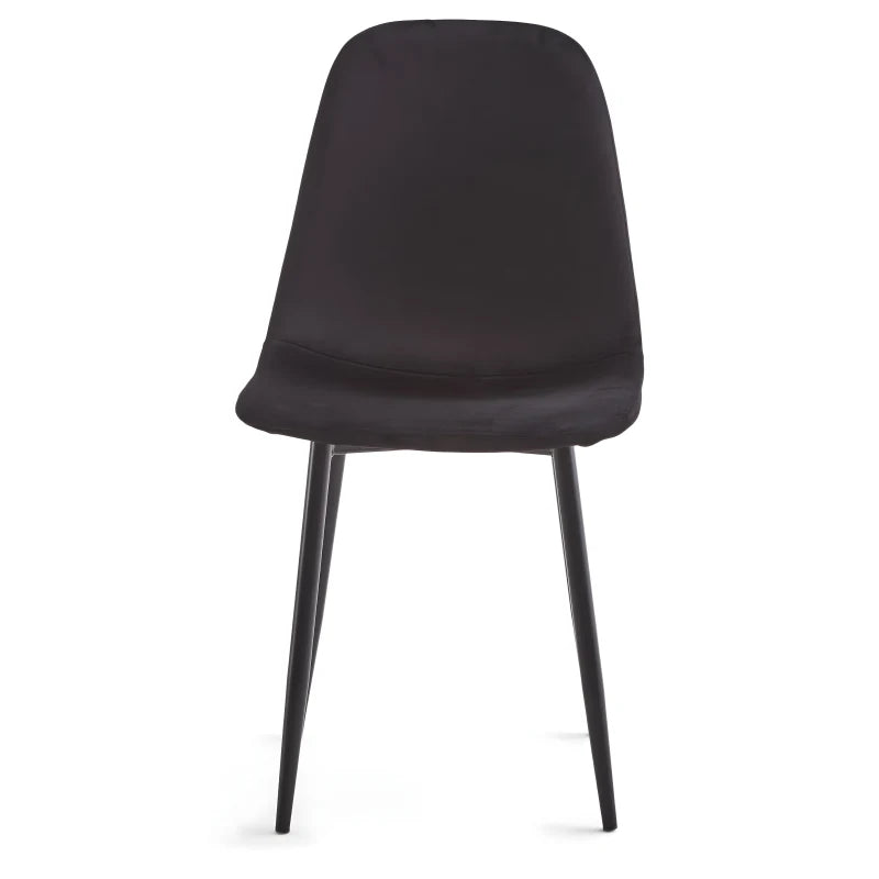 Anna - Chaise de salle à manger rembourrée en velours noir