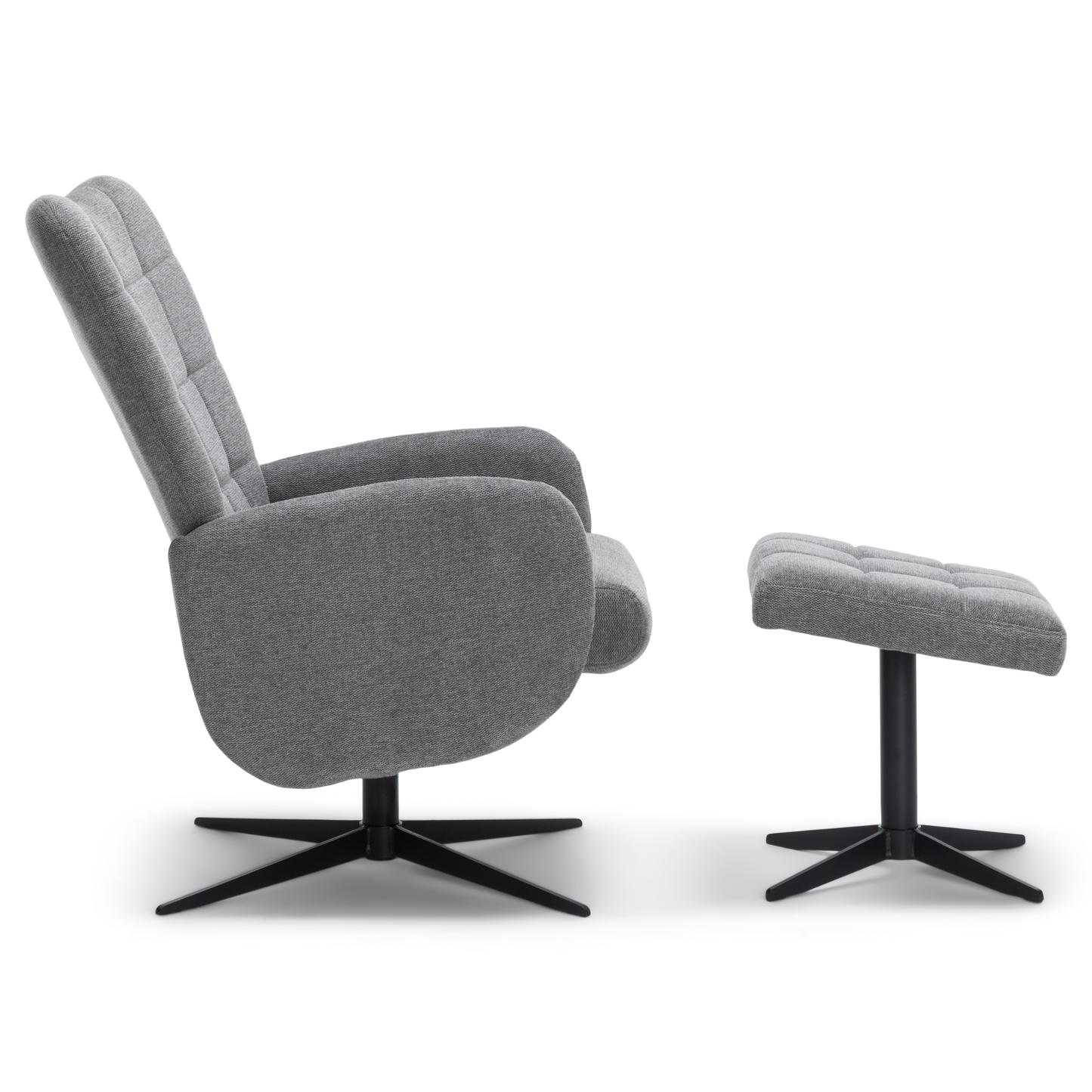 Alfred - Fauteuil inclinable avec repose-pieds - Gris