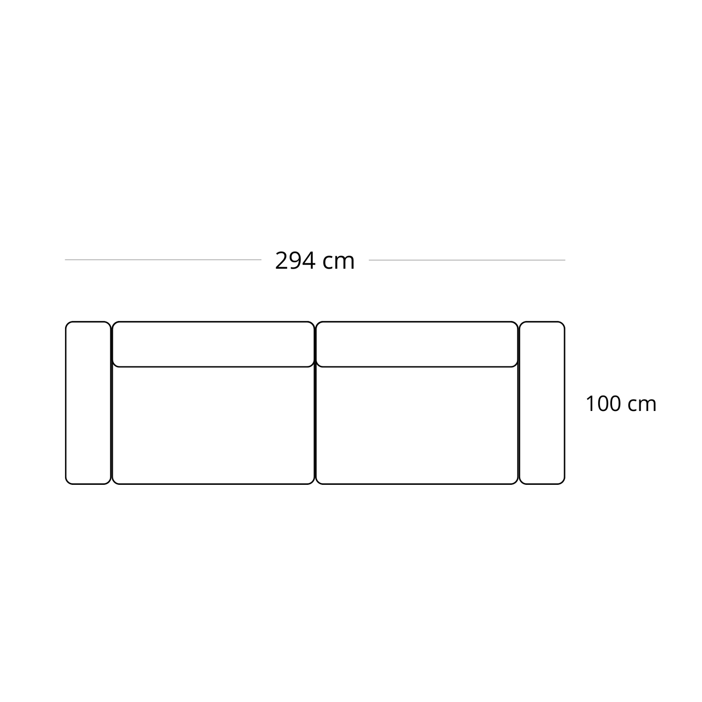 Hailey - Canapé modulaire beige avec 2 modules L: 294 x P: 100 x H: 65 cm
