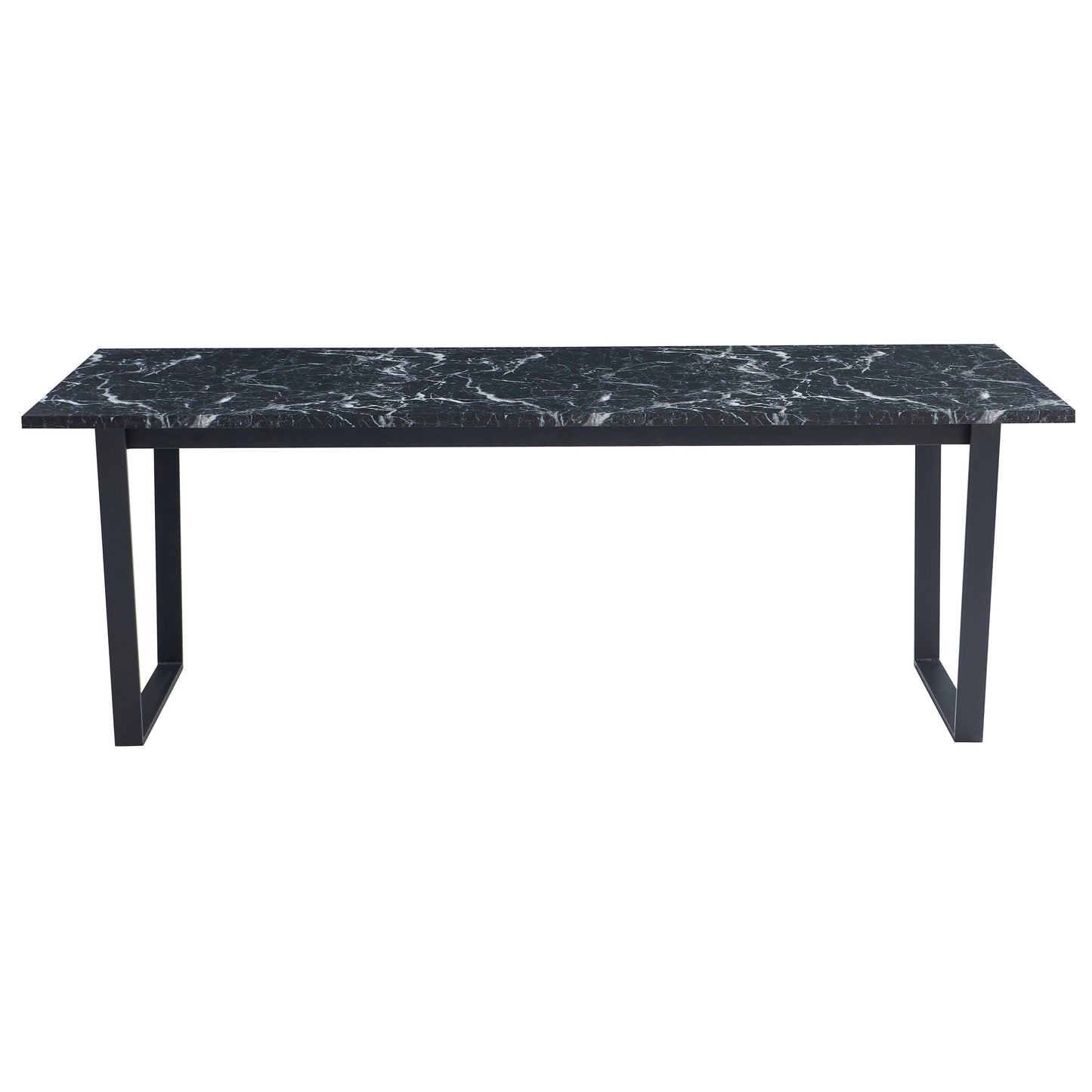 Karl - Table de salle à manger en imitation marbre 210 x 90 cm