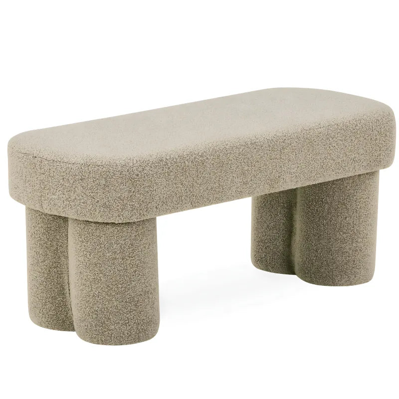 Linea banc beige bouclé 100x42x44 cm