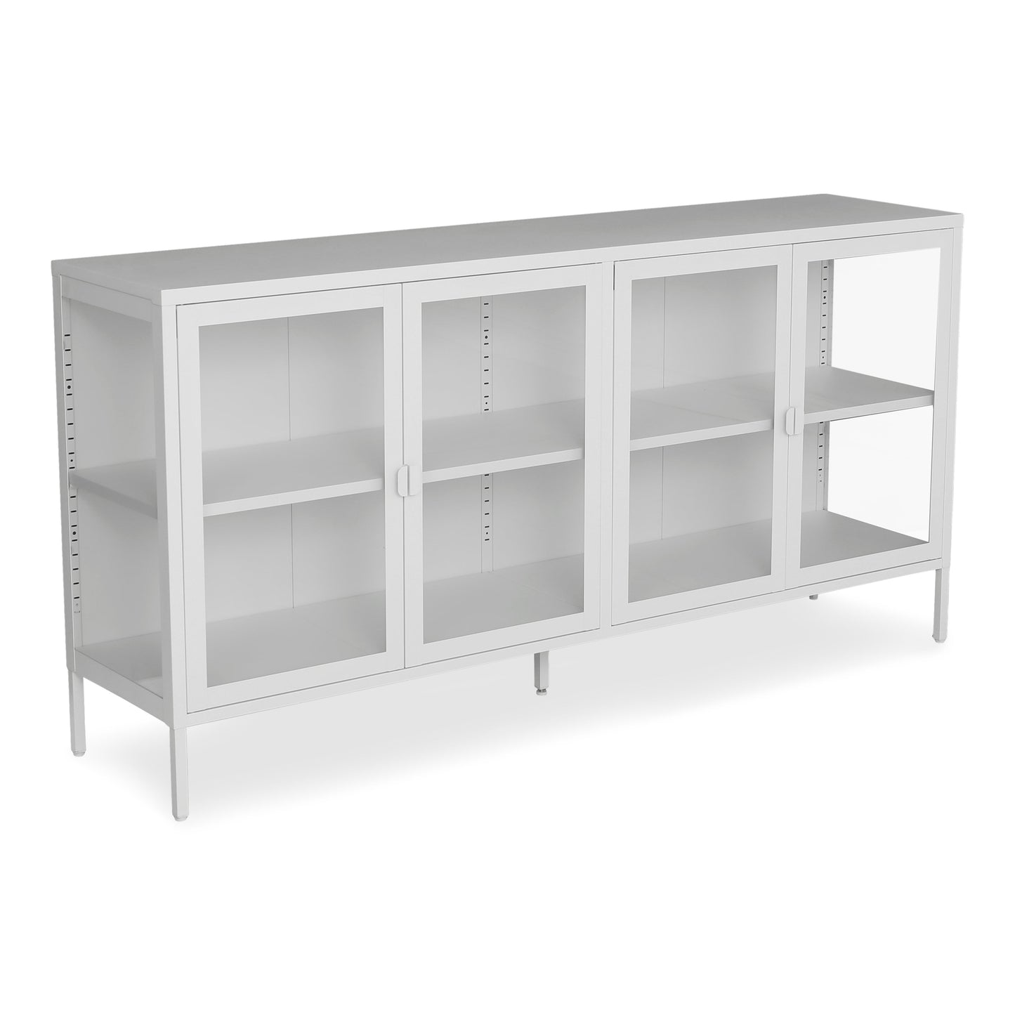 Herman - Vitrine en métal blanc/verre 170 x 40 x 85 cm