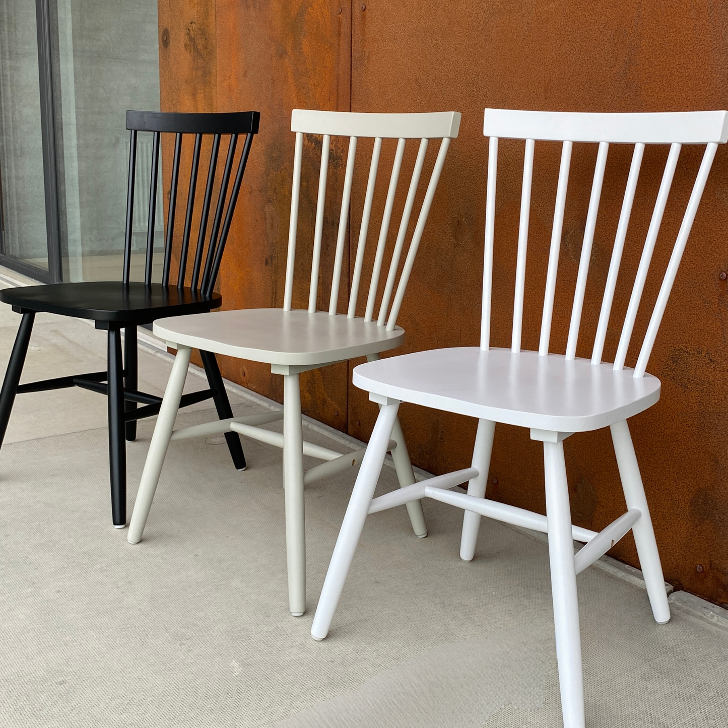 Holly - Chaise de salle à manger en bois blanc