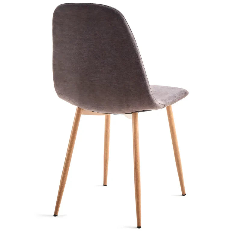 Anna - Chaise de salle à manger en tissu marron avec aspect chêne