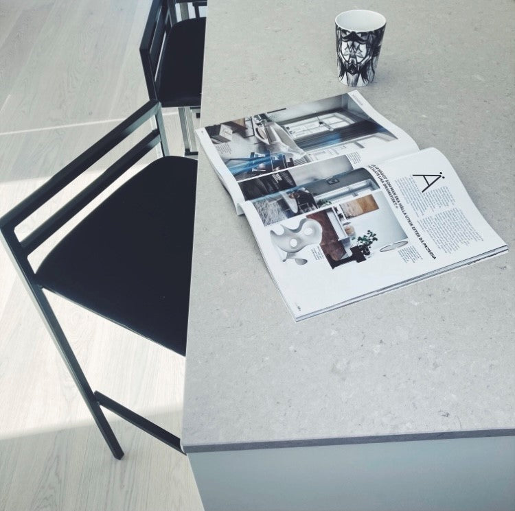 Allie - Tabouret de bar de cuisine en velours noir 65 cm