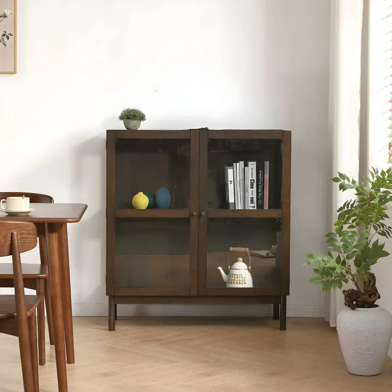 Havana vitrine en chêne fumé avec 2 portes – 110x40x100 cm