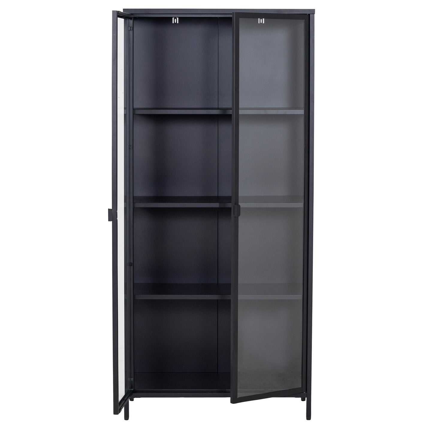 Herman - Vitrine en métal noir/verre 80 x 40 x 180 cm