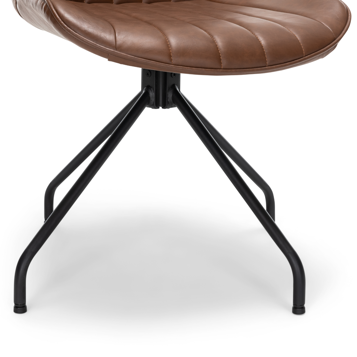 Lola - Chaise de salle à manger en similicuir brun avec fonction pivotante à 360 degrés
