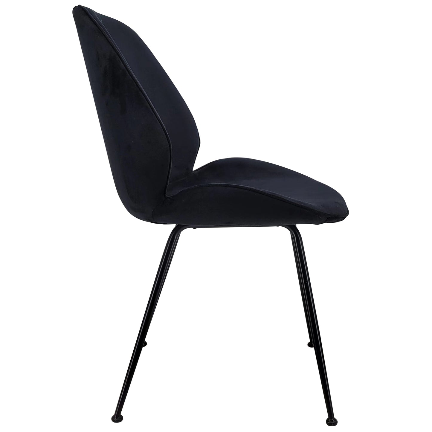 Sallie - Chaise de salle à manger en velours noir