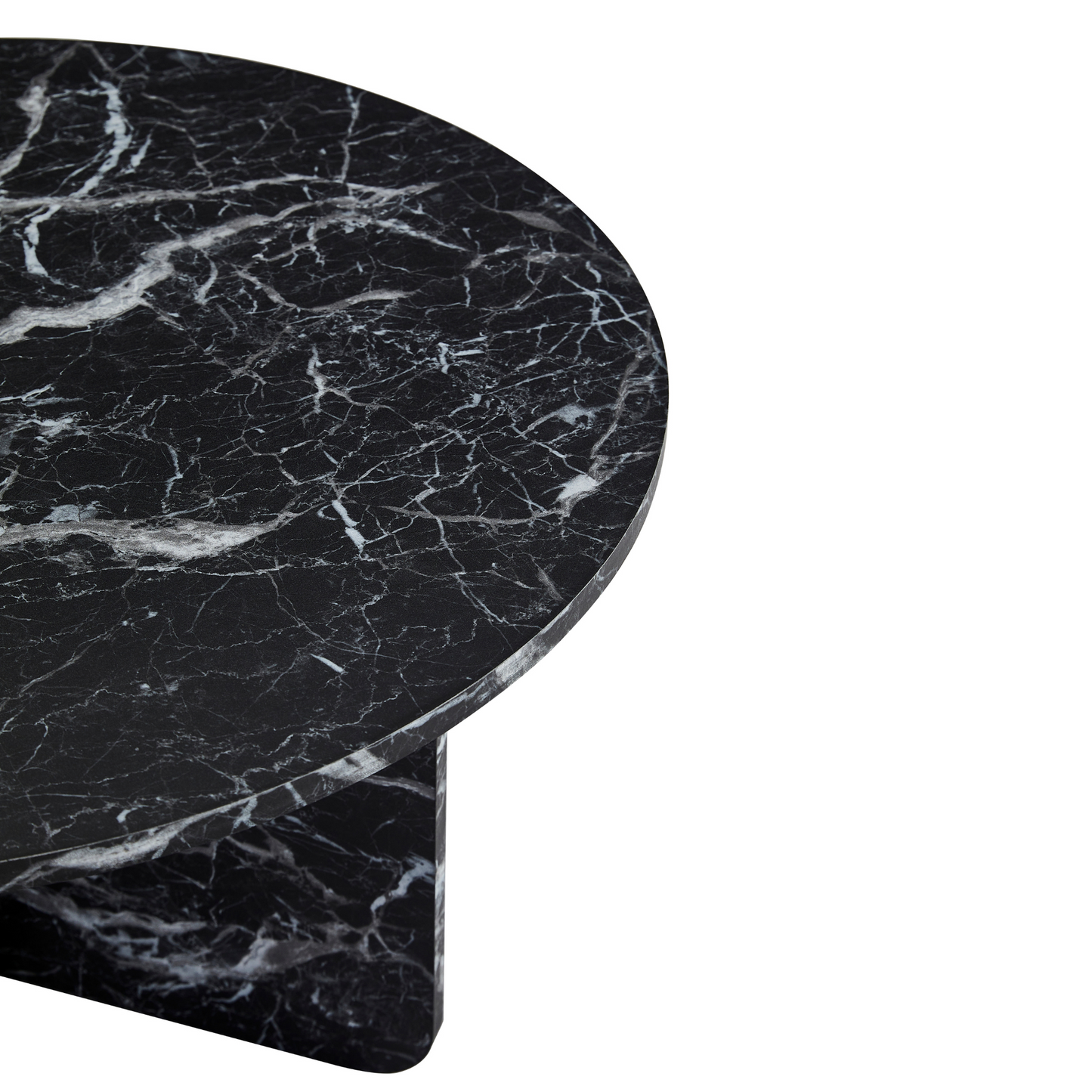 Mercy - Table basse en marbre noir Ø80 cm