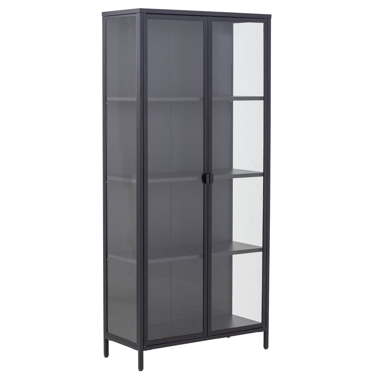 Herman - Vitrine en métal noir/verre 80 x 40 x 180 cm