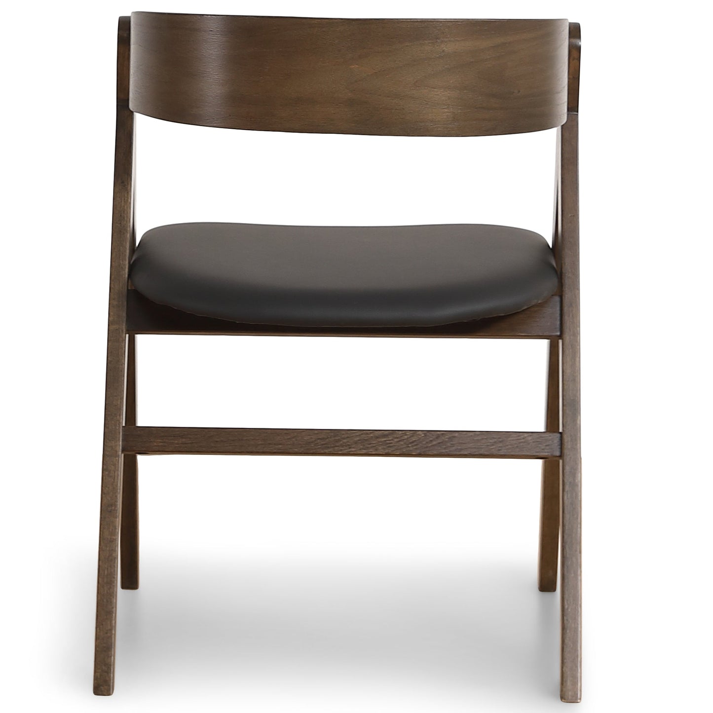 Chaise en bois Samantha en chêne fumé avec assise en PU noire