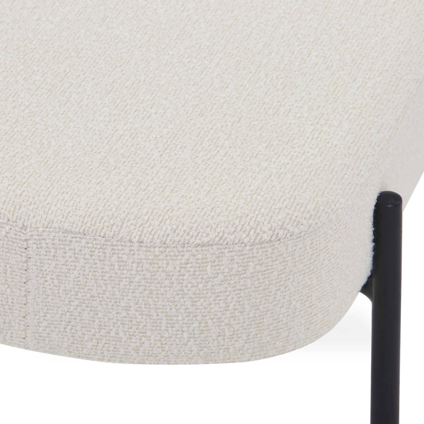 Helena banc en bouclé blanc 100x36x43 cm