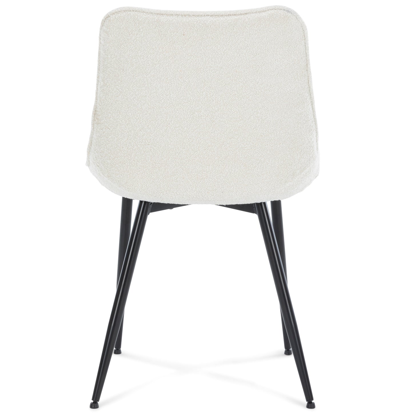 Elisa - Chaise de salle à manger en tissu bouclé blanc