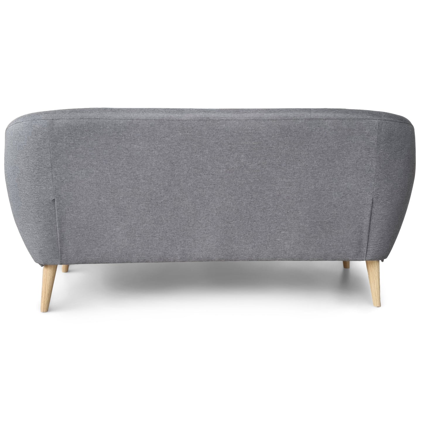 Layla - Canapé 3 places en tissu gris avec pieds en bois L:169 x P:83 x H:82 cm