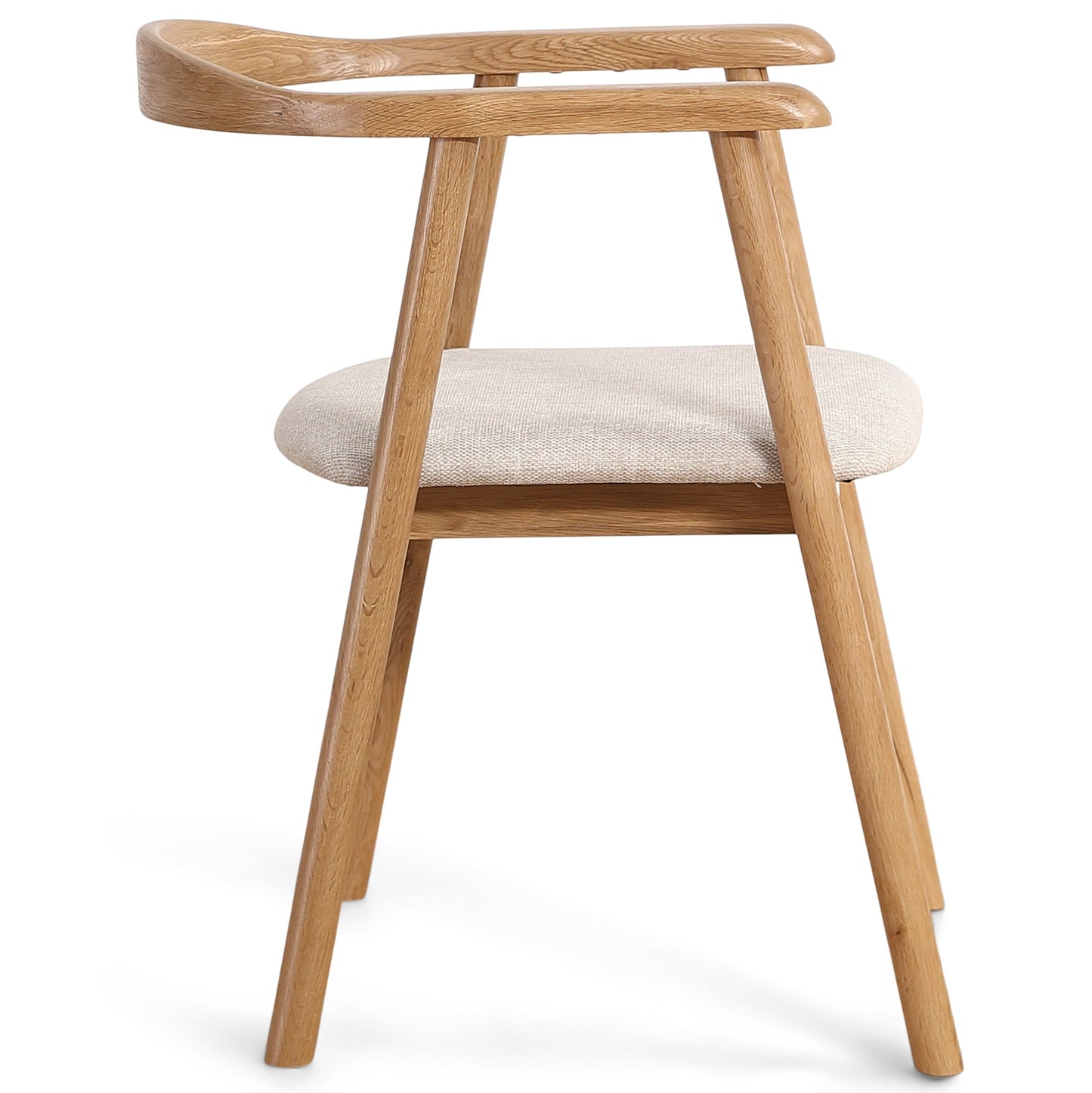 Jocelyn - Chaise de salle à manger en chêne avec assise en tissu beige