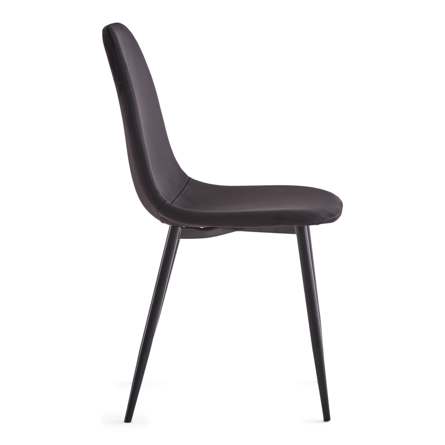 Anna - Chaise de salle à manger rembourrée en velours noir