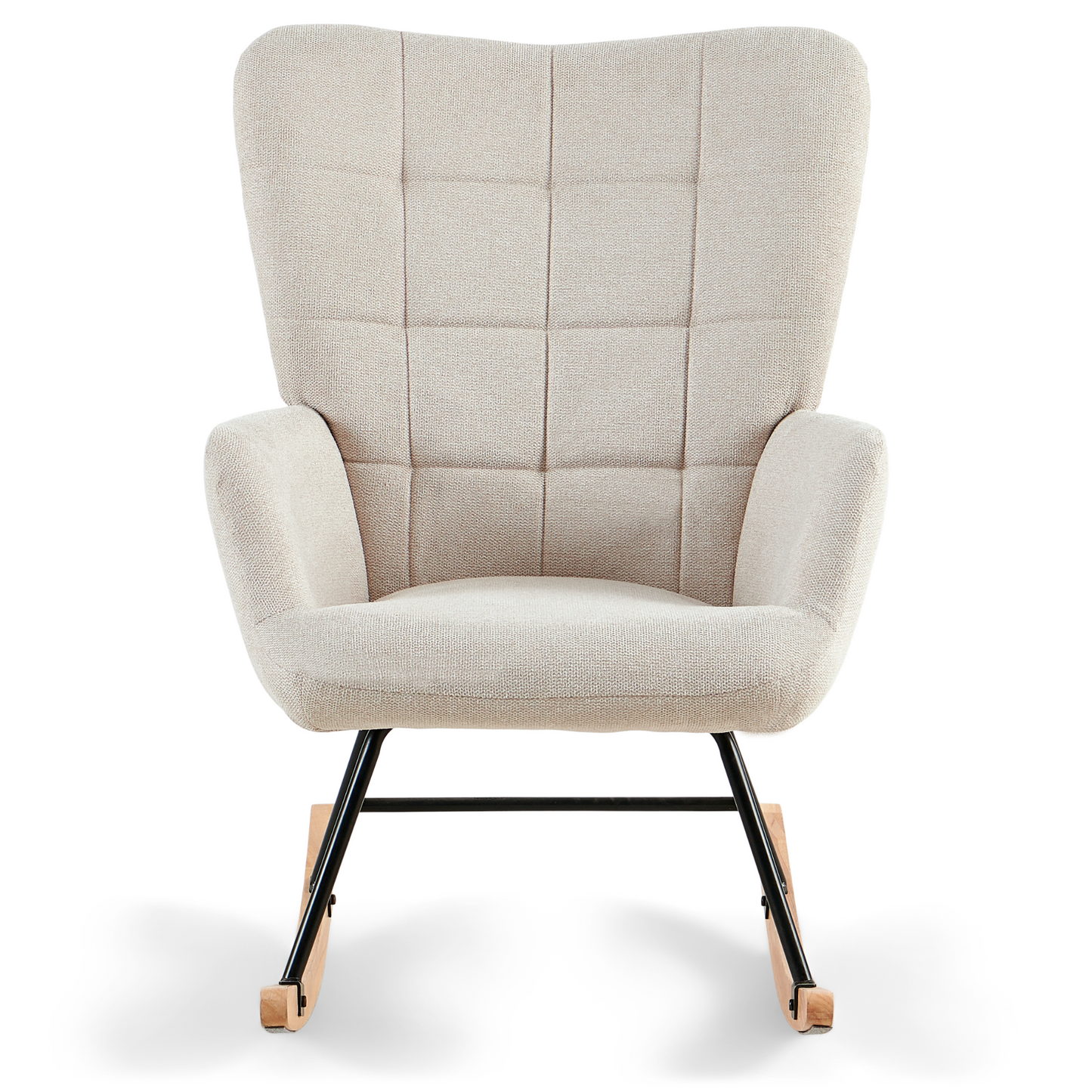Fauteuil à bascule Allison avec accoudoirs - tissu beige