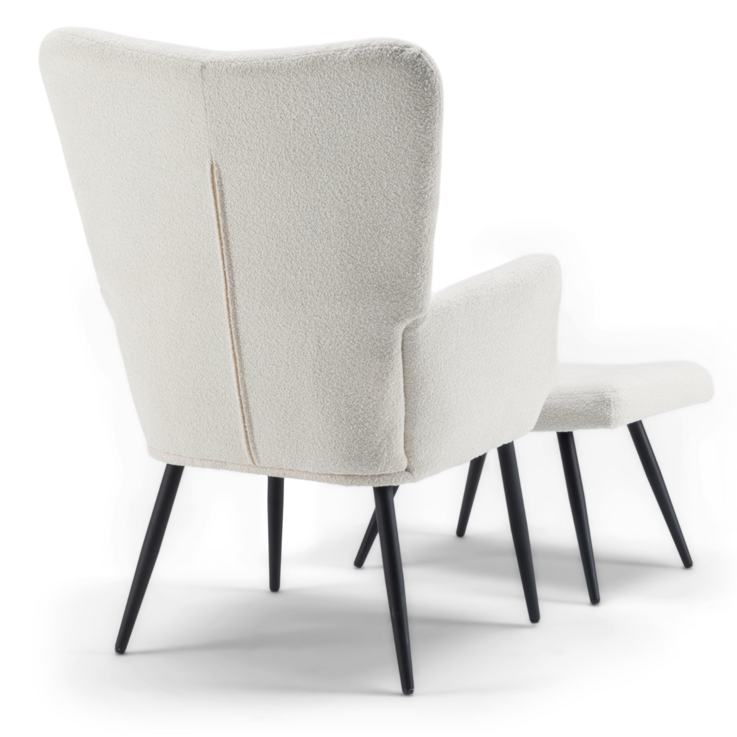 Alfred - Fauteuil inclinable avec repose-pieds - Bouclé beige