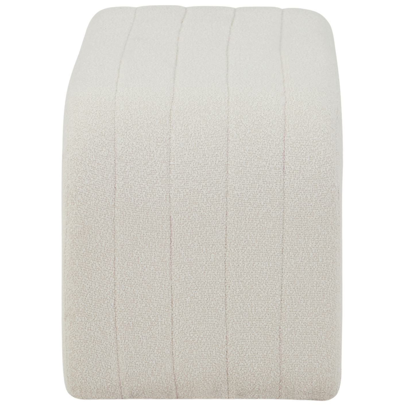 Lianna - Banc en bouclé blanc 95x40x44 cm