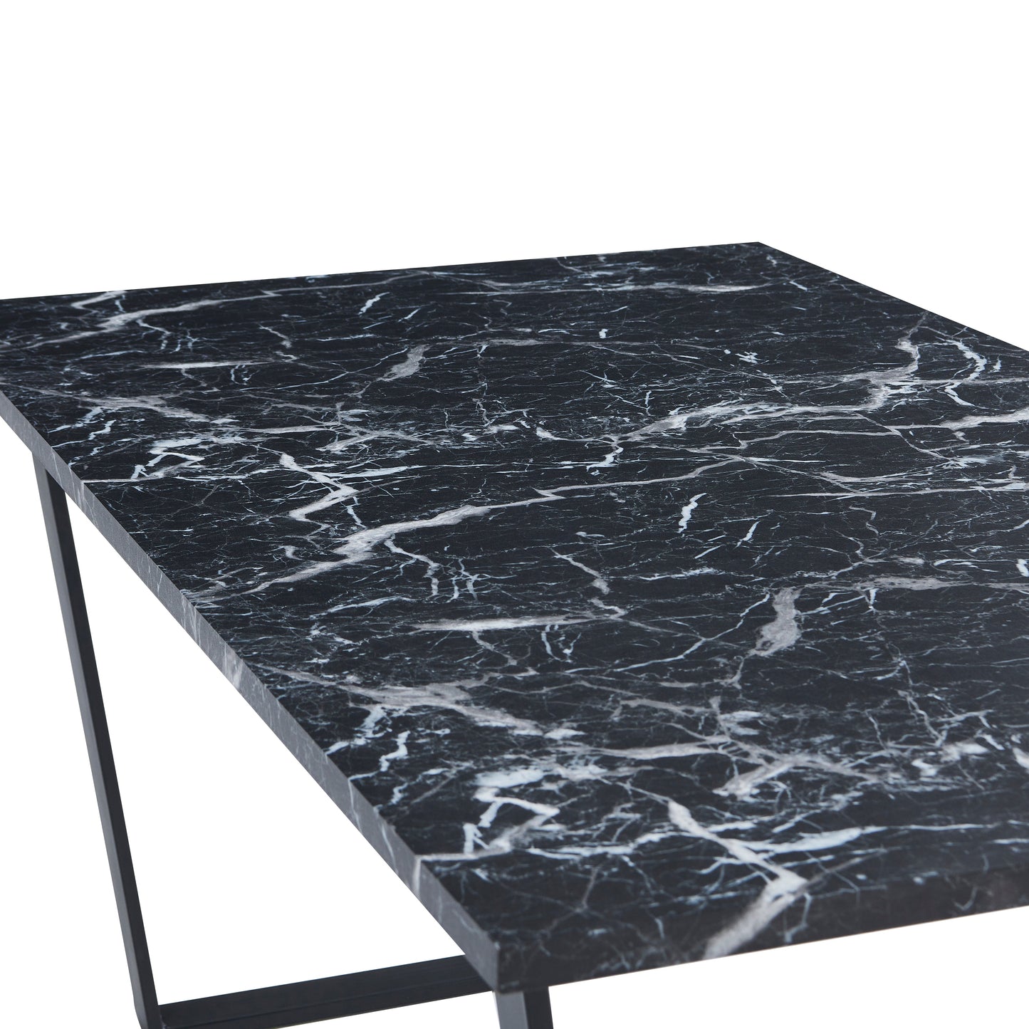 Karl - Table de salle à manger en imitation marbre 160 x 90 cm