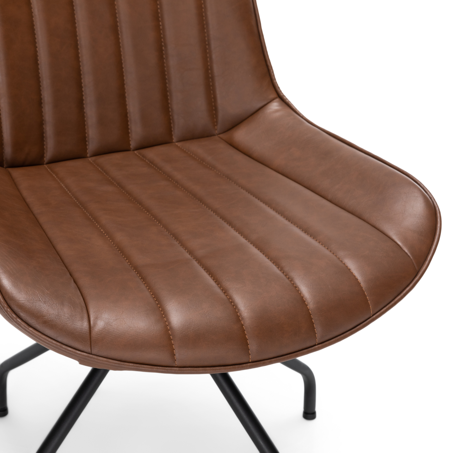 Lola - Chaise de salle à manger en similicuir brun avec fonction pivotante à 360 degrés