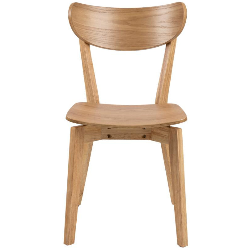 Rickie - Chaise de salle à manger en bois avec placage de chêne