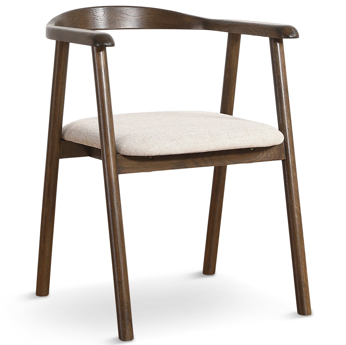 Jocelyn - Chaise de salle à manger en chêne fumé avec assise en tissu beige