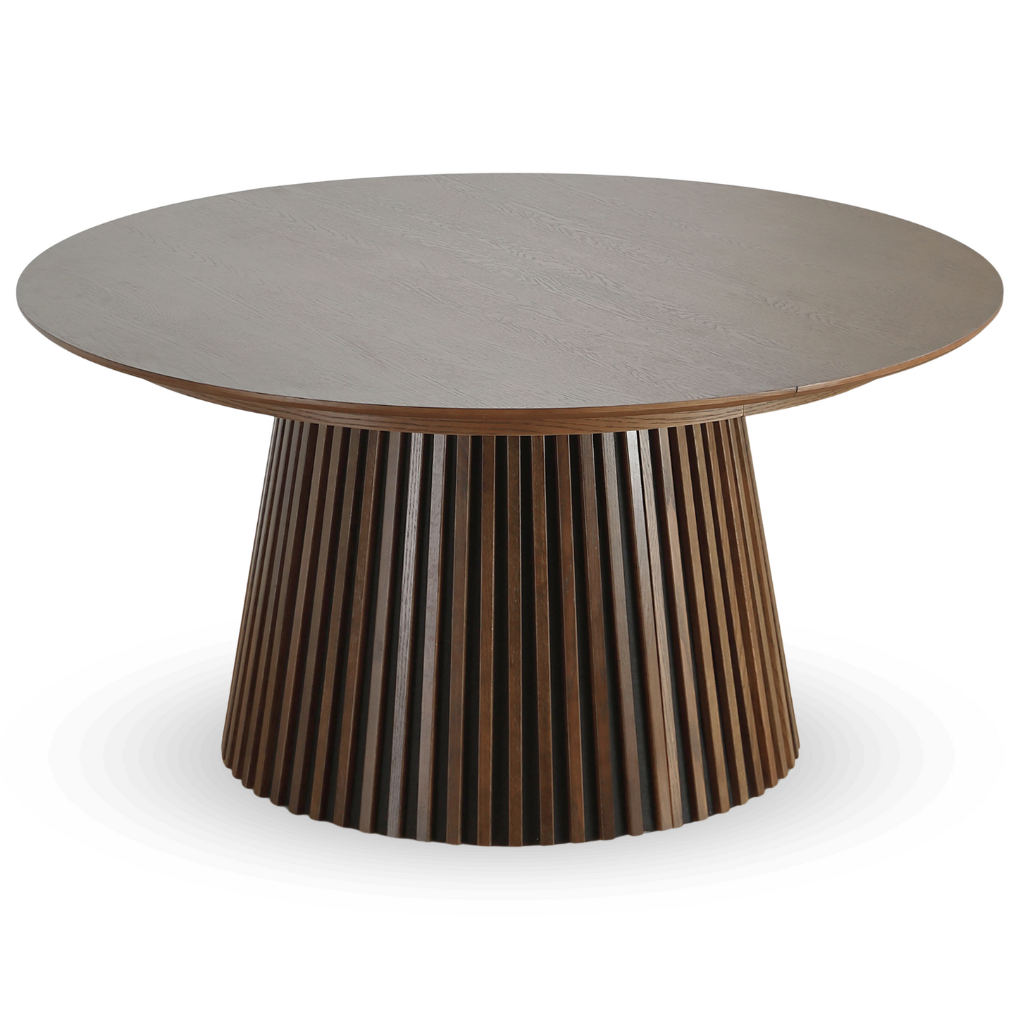 Lewis - Table ronde en chêne fumé avec rallonge 150/190/230 cm - 2 rallonges incluses