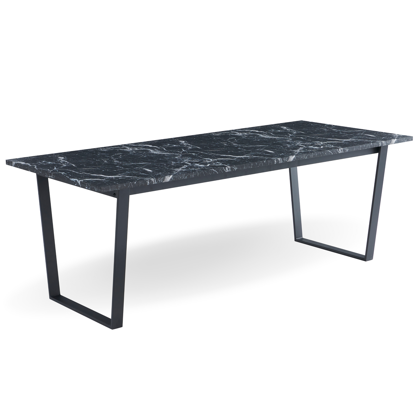 Karl - Table de salle à manger en imitation marbre 210 x 90 cm