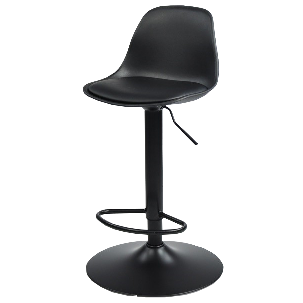 Sandie - Tabouret de bar réglable en hauteur - Plastique noir