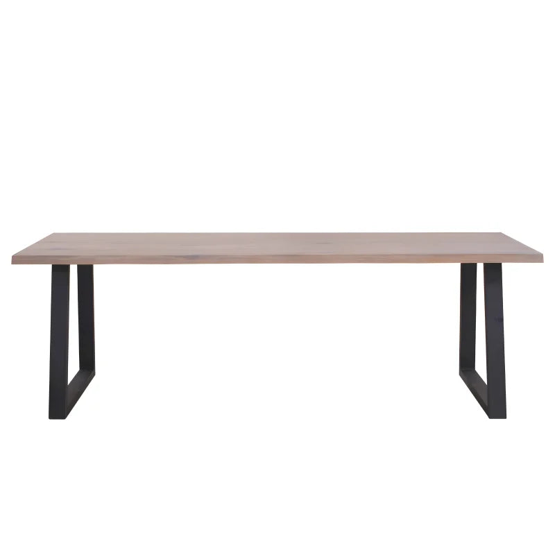 Esther - Table 200 x 95 cm en chêne blanc huilé avec pieds carrés (prête pour rallonges)