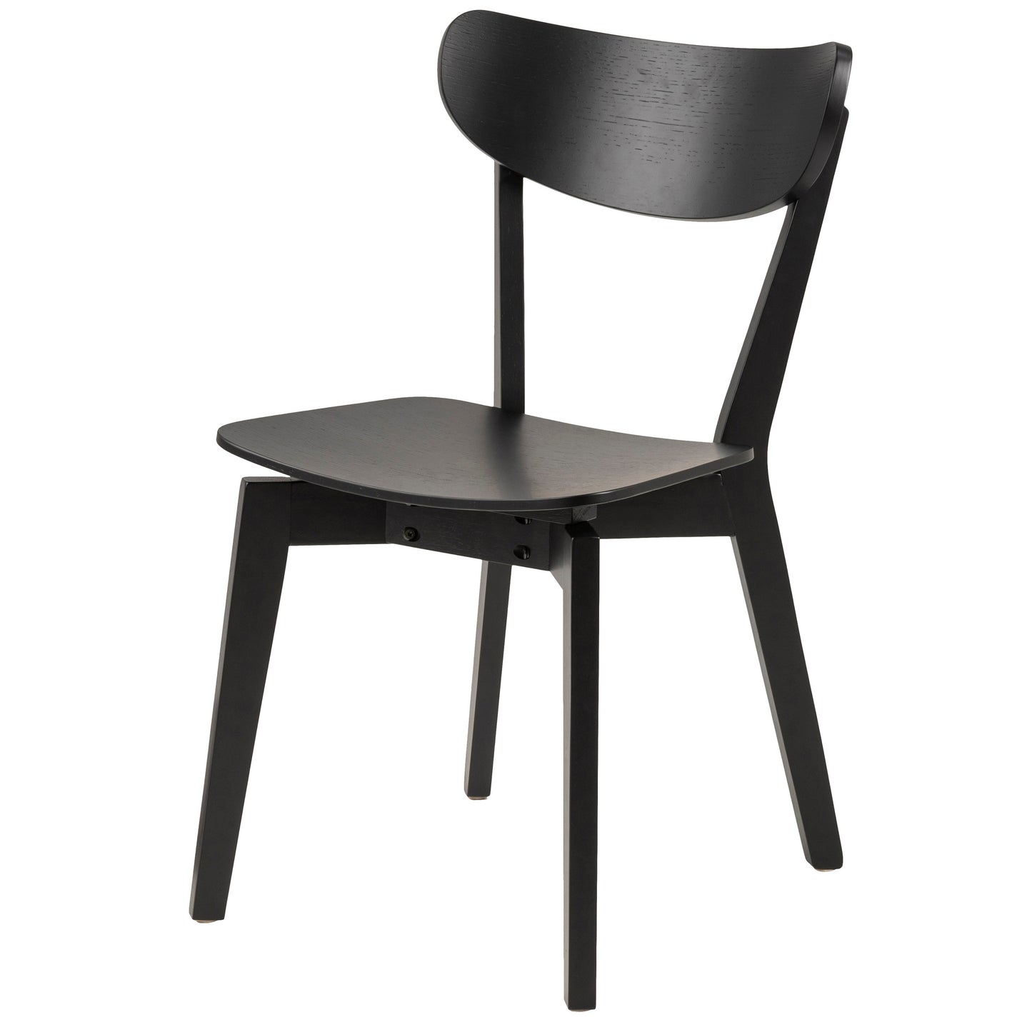 Rickie - Chaise de salle à manger en bois avec placage de chêne noir