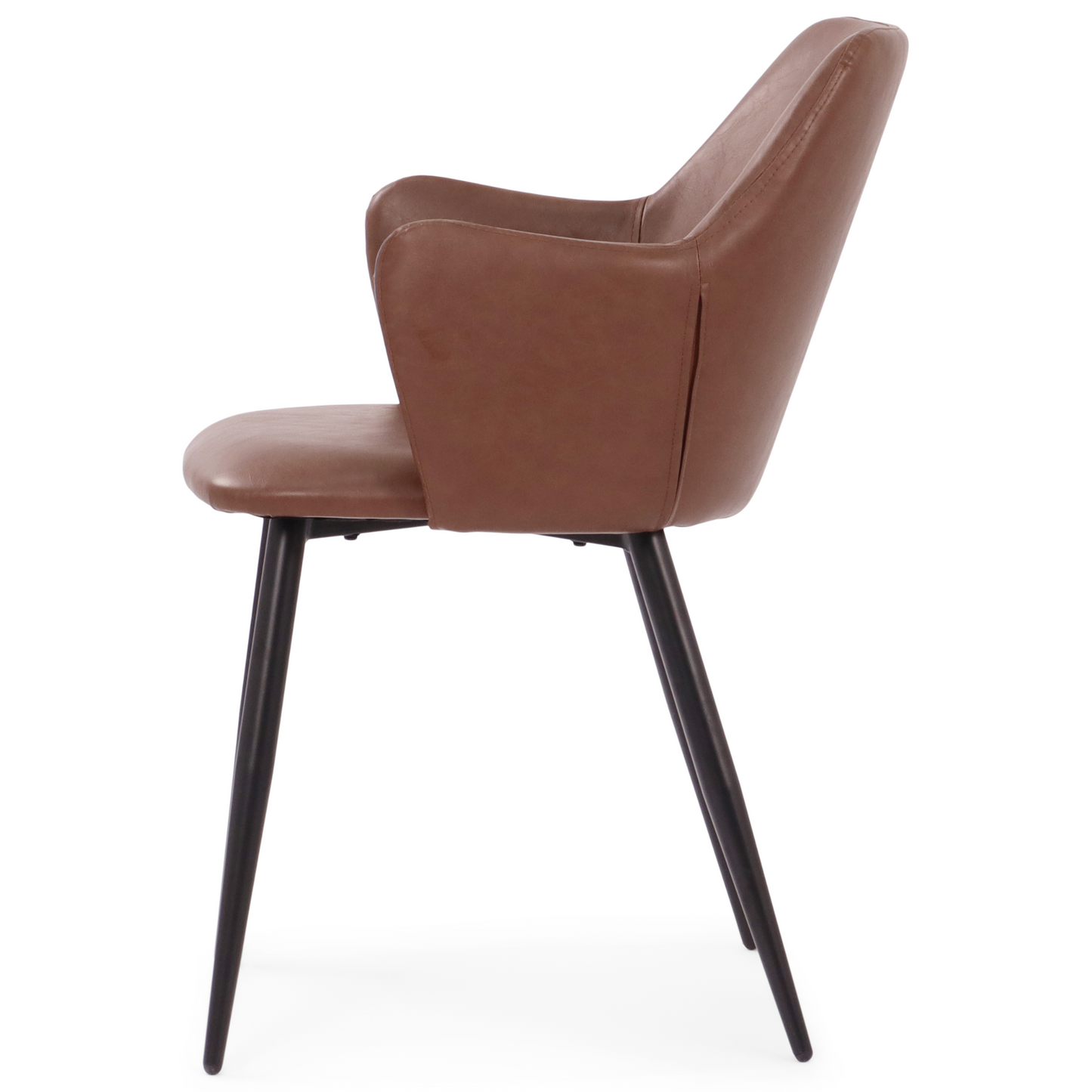 Isabella - chaise de salle à manger en cuir synthétique brun
