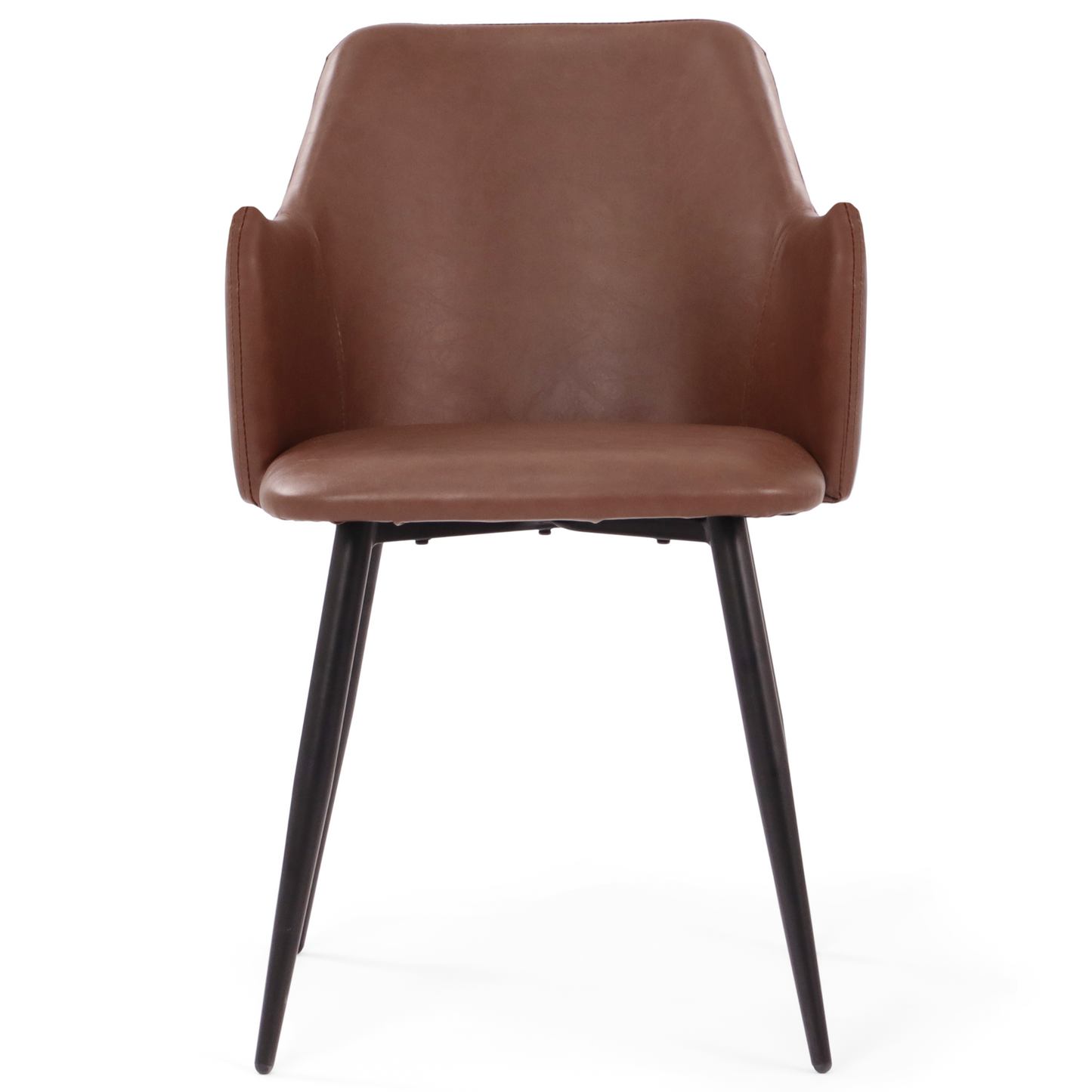 Isabella - chaise de salle à manger en cuir synthétique brun