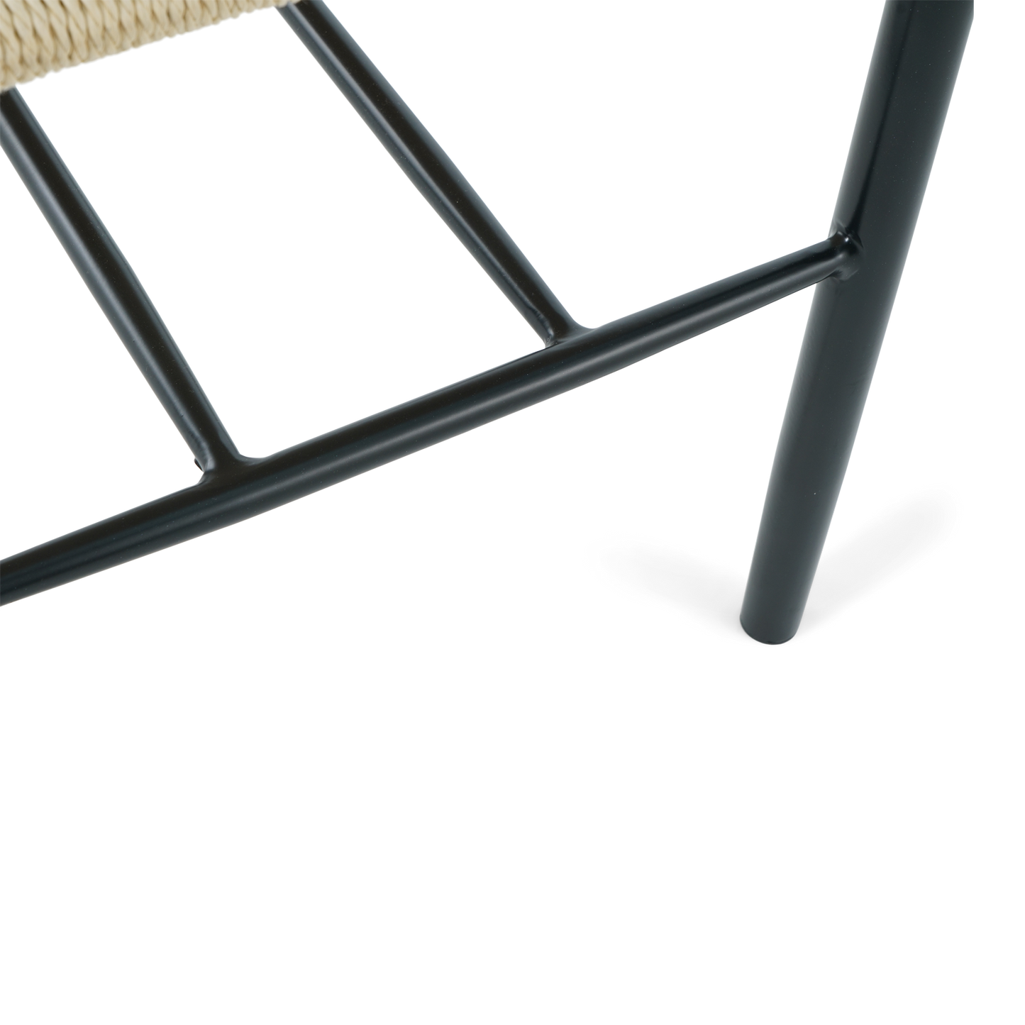 Bella - Banc noir avec assise tressée
