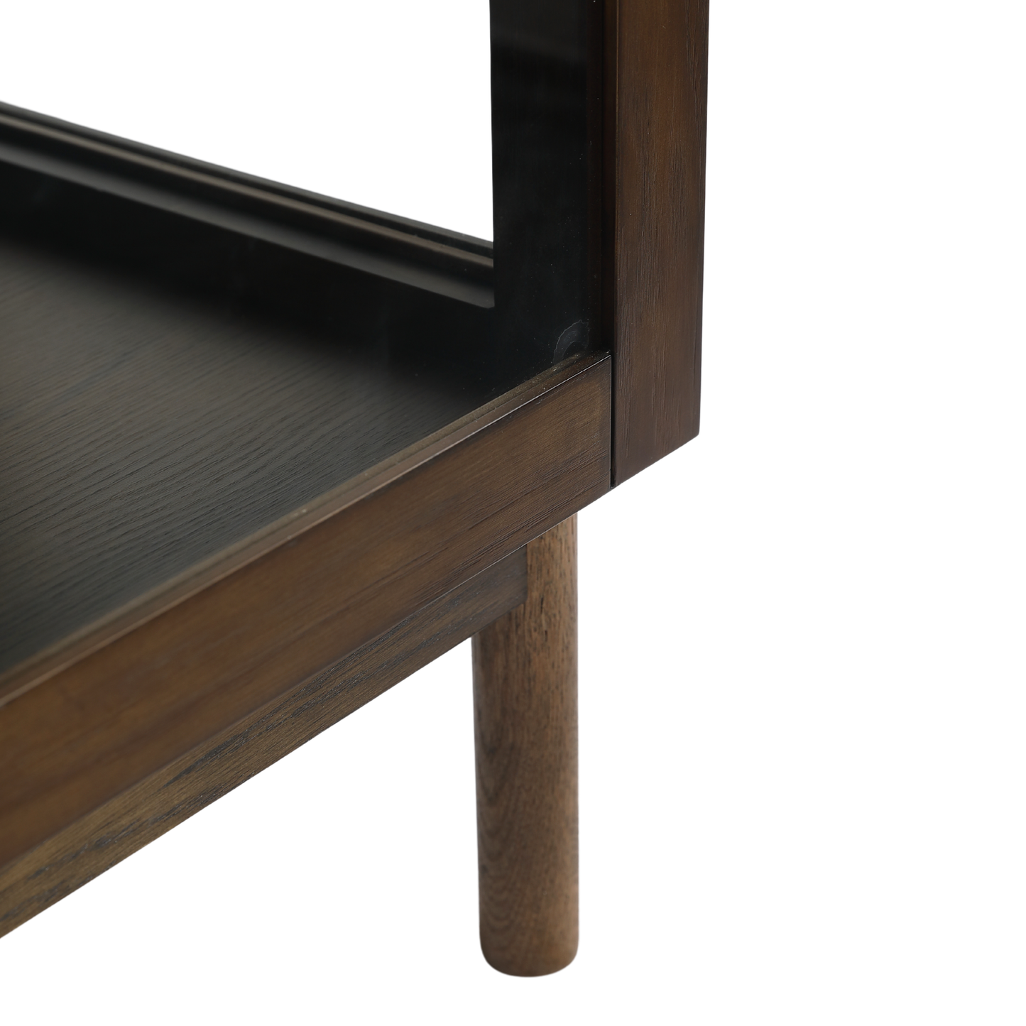 Havana Buffet/Vitrine en chêne avec portes vitrées en chêne fumé et 3 portes – 80x40x140 cm