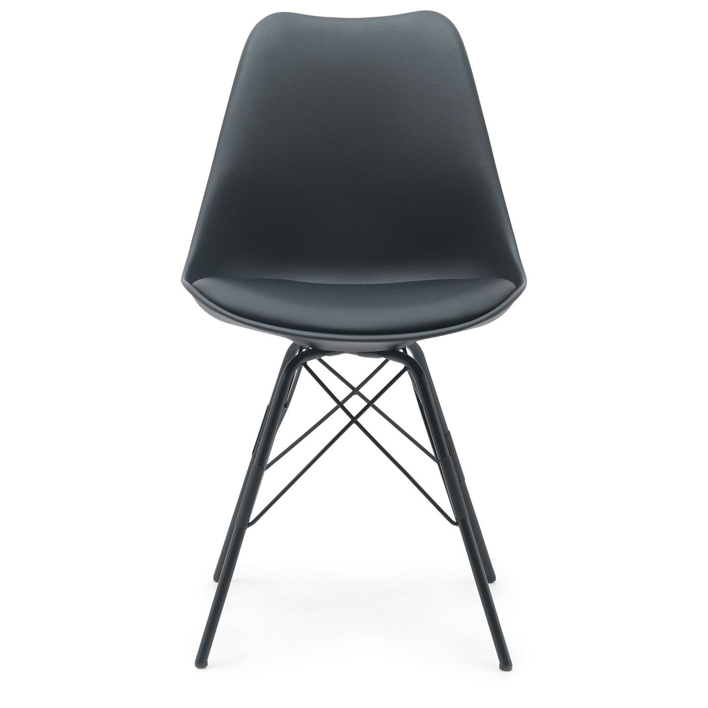 Hannah - Chaise de salle à manger noire avec pieds noirs