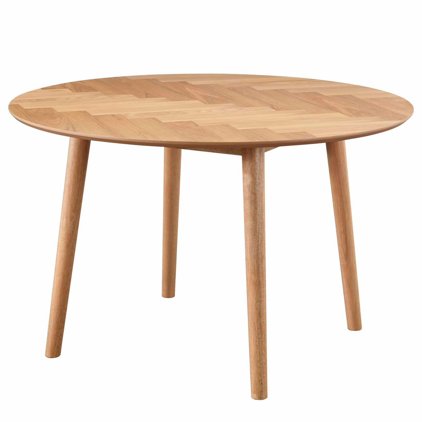 Aggi - Table ronde Ø120 cm en placage de chêne huilé avec motif en chevrons