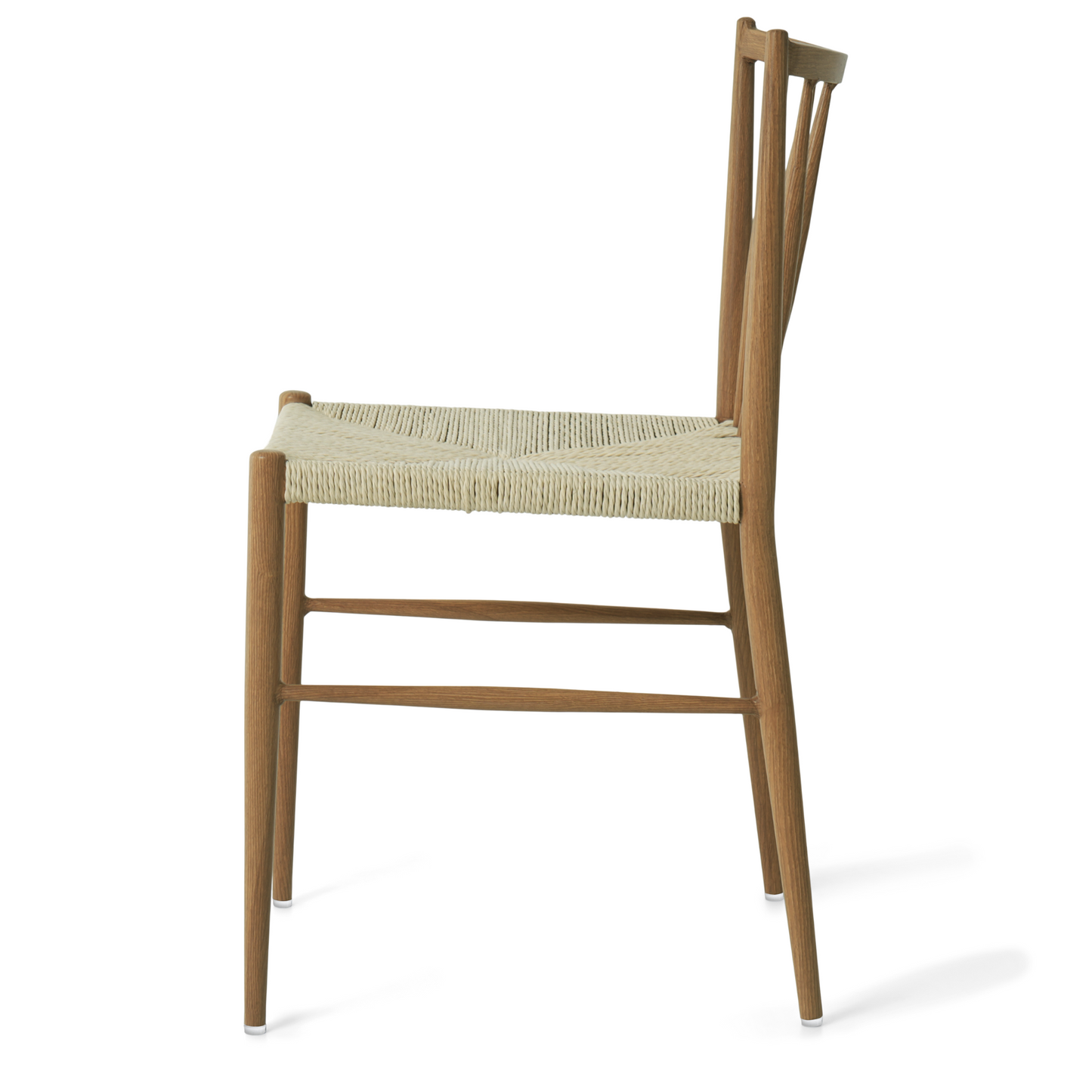 Elena - Chaise de salle à manger design en bois de noyer avec assise tressée