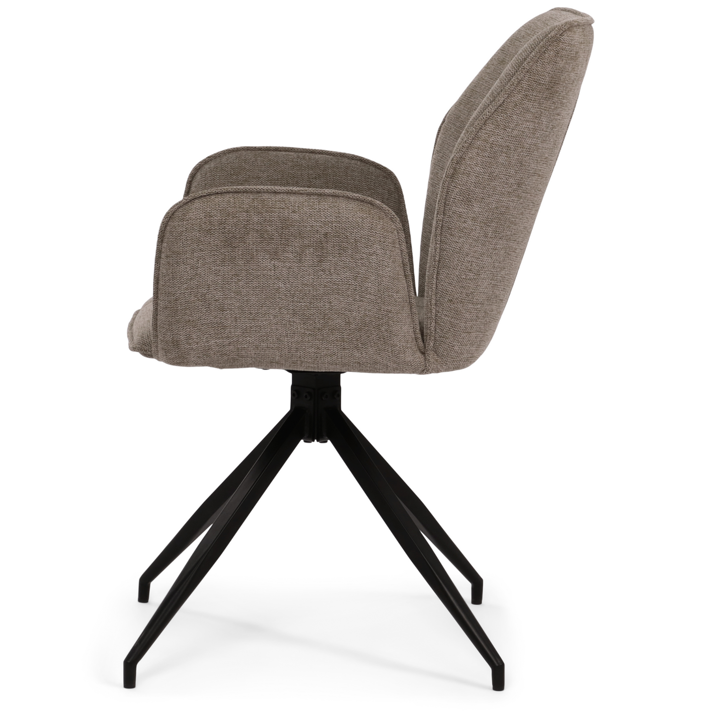 Carina - Chaise de salle à manger en tissu sable avec rotation à 360 degrés